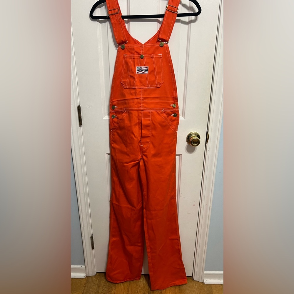 Vintage Liberty Orange Overalls: 60s 70s USA Made . 28W 34 L / XS-SM